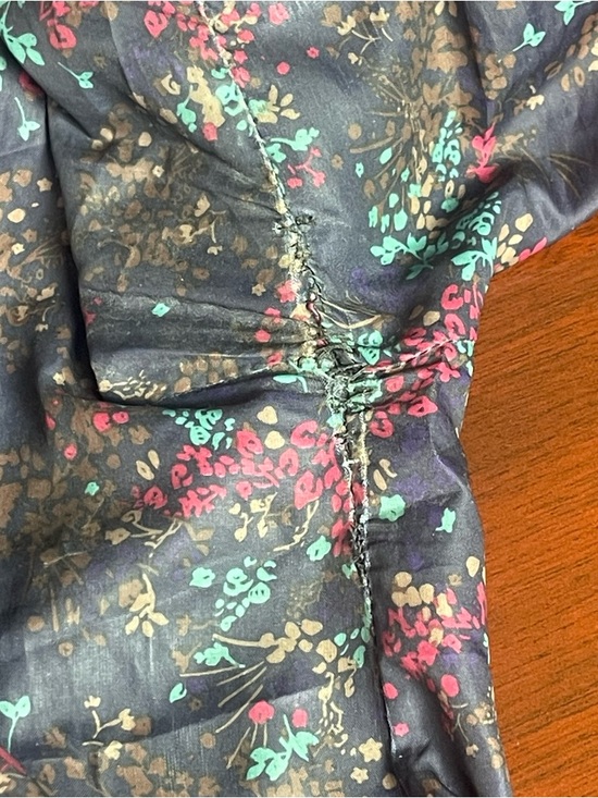 TU Sainsbury's Navy Ditsy Floral Hooded Anorak Raincoat Jacket Size 8 Fairycore - Picture 14 of 14